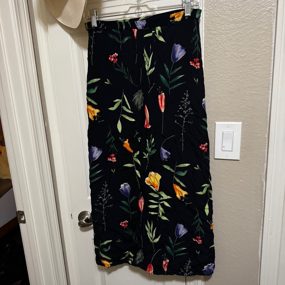 Vintage coldwater creek Floral Black Skirt